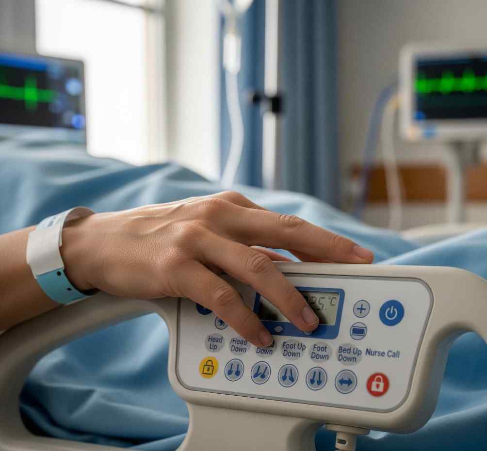 ABS korkuluk modeline sahip hasta yatağı