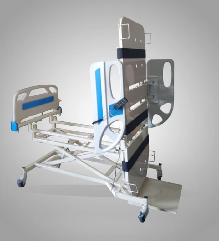 4 motorlu tilt fonksiyonlu hasta yatağı tilt pozisyonunda