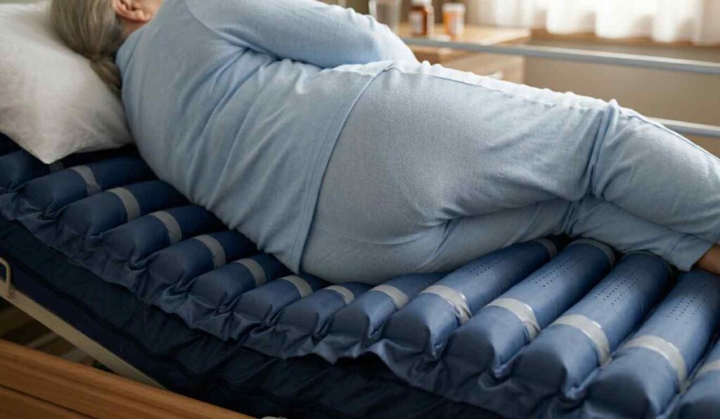 Felçli hastanın yatak üzerinde aldığı pozisyon